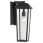Preview: Elstead Mathus Außenwandleuchte E27 IP44 Schwarz Alu Facettenglas 46cm