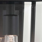 Preview: Elstead Mathus Außenwandleuchte E27 IP44 Schwarz Alu Facettenglas 46cm