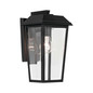 Preview: Elstead Mathus Außenwandleuchte E27 IP44 Schwarz Alu Facettenglas 33cm