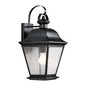 Preview: Elstead Mount Vernon Außenwandleuchte E27 IP44 Schwarz Alu Blasenglas 50cm