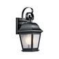 Preview: Elstead Mount Vernon Außenwandleuchte E27 IP44 Schwarz Alu Blasenglas 32cm