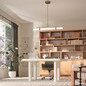 Preview: Elstead Riven LED Pendelleuchte dimmbar warmweiss 48W Champagnerbronze Stahl Riffelglas 122cm