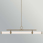 Preview: Elstead Riven LED Pendelleuchte dimmbar warmweiss 48W Champagnerbronze Stahl Riffelglas 122cm