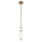 Preview: Elstead Riven LED Pendelleuchte dimmbar warmweiss 15W Champagnerbronze Stahl Riffelglas Ø13cm