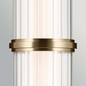 Preview: Elstead Riven LED Pendelleuchte dimmbar warmweiss 15W Champagnerbronze Stahl Riffelglas Ø13cm