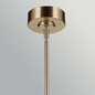 Preview: Elstead Riven LED Pendelleuchte dimmbar warmweiss 15W Champagnerbronze Stahl Riffelglas Ø13cm
