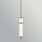 Preview: Elstead Riven LED Pendelleuchte dimmbar warmweiss 15W Champagnerbronze Stahl Riffelglas Ø13cm