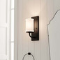 Preview: Elstead Vetivene LED Bad-Wandleuchte G9 IP44 Schwarz Stahl Opalglas 31cm