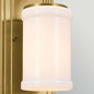 Preview: Elstead Vetivene LED Bad-Wandleuchte G9 IP44 Naturmessing Stahl Opalglas 31cm