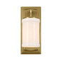 Preview: Elstead Vetivene LED Bad-Wandleuchte G9 IP44 Naturmessing Stahl Opalglas 31cm