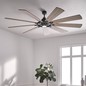 Preview: Elstead Gentry XL leiser Deckenventilator mit LED Licht Ø216cm DC-Motor Holz + Fernbedienung