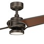 Preview: Elstead Xety leiser Deckenventilator mit LED Licht Ø142cm + Fernbedienung Ölgebürstete Bronze