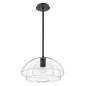 Preview: Elstead Lotus Hängeleuchte E27 Schwarz Klar
