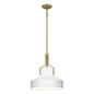Preview: Elstead Brecken Pendelleuchte E27 2-fach Gealtertes Messing und Opalglas-Schirm mit Einfassung Opalglas