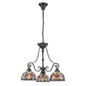 Preview: Elstead Larissa Tiffanyglas Kronleuchter 3-flammig E27 Vintage-Bronze Stahl Ø64cm