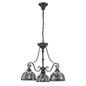 Preview: Elstead Larissa Tiffanyglas Kronleuchter 3-flammig E27 Vintage-Bronze Stahl Ø64cm