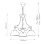 Preview: Elstead Larissa Tiffanyglas Kronleuchter 3-flammig E27 Vintage-Bronze Stahl Ø64cm