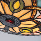Preview: Elstead Larissa Tiffanyglas Deckenleuchte 2-flammig E27 Vintage-Bronze Stahl Ø42cm