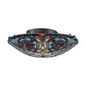 Preview: Elstead Larissa Tiffanyglas Deckenleuchte 2-flammig E27 Vintage-Bronze Stahl Ø42cm