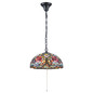 Preview: Elstead Larissa Tiffanyglas Pendelleuchte 3-flammig E27 Vintage-Bronze Stahl Ø39cm