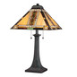 Preview: Elstead Navajo Tischlampe E27 2-fach Bronze und Kunstglas-Schirm Tiffanyglas