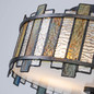 Preview: Elstead Sentry Deckenleuchte 2-flammig E27 Schwarz Stahl Tiffanyglas Ø36cm