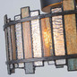 Preview: Elstead Sentry Deckenleuchte 2-flammig E27 Schwarz Stahl Tiffanyglas Ø36cm