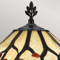 Preview: Elstead Whispering Tischlampe E27 2-fach Valiant Bronze und Kunstglas-Schirm Tiffanyglas cremeweiß