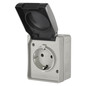 Preview: Emos Steckdose 1-fach IP44 Aufputz Grauschwarz A1396