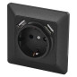 Preview: Emos Steckdose mit USB 2,1A 16A Anthrazit A6000.3