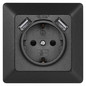 Preview: Emos Steckdose mit USB 2,1A 16A Anthrazit A6000.3