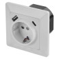 Preview: Emos Steckdose mit USB-A+USB-C 3A Schnellladen Weiß A6000.5