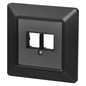 Preview: Emos Installationszubehör für 2x RJ45 doppelt Anthrazit A6004.9