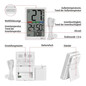 Preview: Emos Digitales Thermometer mit Hygrometer kabelgebundener Sensor Quarzuhr E0558P