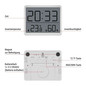 Preview: Emos Digitales Thermometer mit Hygrometer Funk-Sensor Wecker Datum E6210