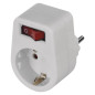 Preview: Emos Steckdosenadapter rund mit Schalter Weiß P00262