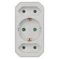 Preview: Emos Steckdosenadapter 2x Euro+1x Schutzkontakt Weiß P00272