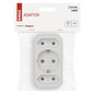 Preview: Emos Steckdosenadapter 2x Euro+1x Schutzkontakt Weiß P00272