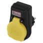 Preview: Emos Steckdosenadapter 1-fach mit Schalter IP44 Schwarz P00292