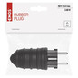 Preview: Emos Steckdosenadapter Gummistecker IP44 16A Schwarz P0050