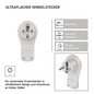 Preview: Emos Steckdosenadapter Winkelstecker extra flach 16A Weiß P0066