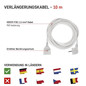 Preview: Emos Verlängerungskabel 10m 1,5mm² Weiß PVC P0120R