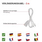 Preview: Emos Verlängerungskabel Typ E 3m 2,5A Weiß P01303