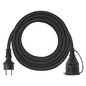 Preview: Emos Verlängerungskabel Außen 5m 1,5mm² Schwarz Gummi IP44 P01805