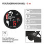 Preview: Emos Verlängerungskabel Außen 5m 1,5mm² Schwarz Gummi IP44 P01805
