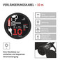 Preview: Emos Verlängerungskabel Außen 10m 1,5mm² Schwarz Gummi IP44 P01810