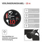 Preview: Emos Verlängerungskabel Außen 10m 2,5mm² Schwarz Gummi IP44 P01810R