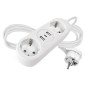 Preview: Emos Verlängerungskabel 2-fach 2xUSB-A+1xUSB-C 1,4m Weiß P02214E