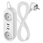 Preview: Emos Verlängerungskabel 2-fach 2xUSB-A+1xUSB-C 1,4m Weiß P02214E