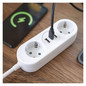 Preview: Emos Verlängerungskabel 2-fach 2xUSB-A+1xUSB-C 1,5m Weiß P0221U
